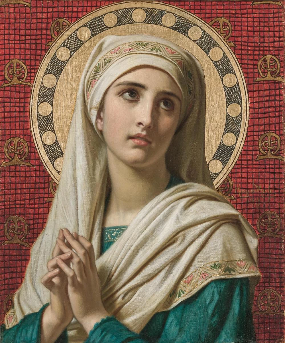 Ritratto di Santa. Giovane donna in blu